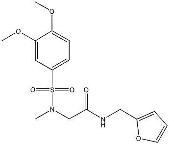 2-[[(3,4-dimethoxyphenyl)sulfonyl](methyl)amino]-N-(2-furylmethyl)acetamide 结构式