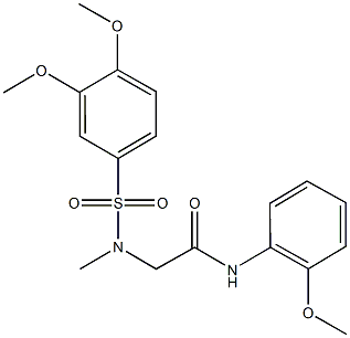 2-[[(3,4-dimethoxyphenyl)sulfonyl](methyl)amino]-N-(2-methoxyphenyl)acetamide 结构式