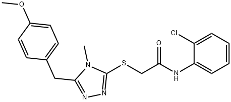 N-(2-chlorophenyl)-2-{[5-(4-methoxybenzyl)-4-methyl-4H-1,2,4-triazol-3-yl]sulfanyl}acetamide 结构式