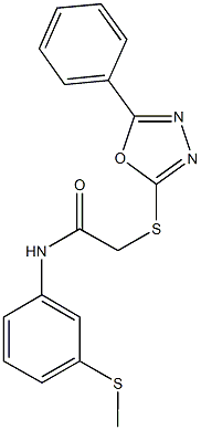 N-[3-(methylsulfanyl)phenyl]-2-[(5-phenyl-1,3,4-oxadiazol-2-yl)sulfanyl]acetamide 结构式