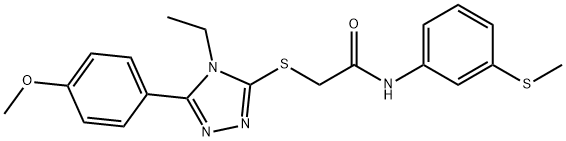 2-{[4-ethyl-5-(4-methoxyphenyl)-4H-1,2,4-triazol-3-yl]sulfanyl}-N-[3-(methylsulfanyl)phenyl]acetamide 结构式