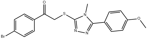 1-(4-bromophenyl)-2-{[5-(4-methoxyphenyl)-4-methyl-4H-1,2,4-triazol-3-yl]sulfanyl}ethanone 结构式