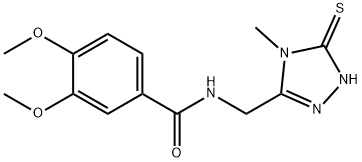 3,4-dimethoxy-N-[(4-methyl-5-sulfanyl-4H-1,2,4-triazol-3-yl)methyl]benzamide 结构式