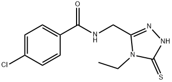 4-chloro-N-[(4-ethyl-5-sulfanyl-4H-1,2,4-triazol-3-yl)methyl]benzamide 结构式