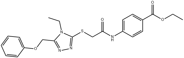 ethyl 4-[({[4-ethyl-5-(phenoxymethyl)-4H-1,2,4-triazol-3-yl]sulfanyl}acetyl)amino]benzoate 结构式