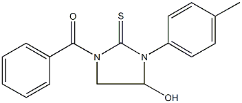 1-benzoyl-4-hydroxy-3-(4-methylphenyl)-2-imidazolidinethione 结构式