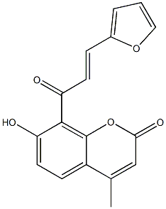 8-[3-(2-furyl)acryloyl]-7-hydroxy-4-methyl-2H-chromen-2-one 结构式