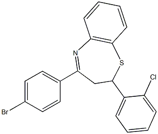 4-(4-bromophenyl)-2-(2-chlorophenyl)-2,3-dihydro-1,5-benzothiazepine 结构式