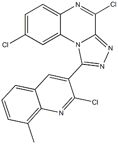 4,8-dichloro-1-(2-chloro-8-methyl-3-quinolinyl)[1,2,4]triazolo[4,3-a]quinoxaline 结构式