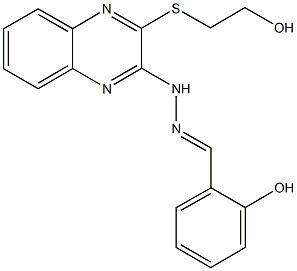 2-hydroxybenzaldehyde {3-[(2-hydroxyethyl)sulfanyl]-2-quinoxalinyl}hydrazone 结构式