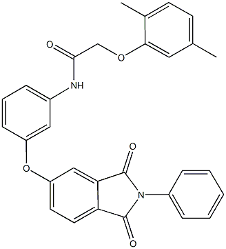 2-(2,5-dimethylphenoxy)-N-{3-[(1,3-dioxo-2-phenyl-2,3-dihydro-1H-isoindol-5-yl)oxy]phenyl}acetamide 结构式