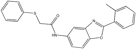 N-[2-(2-methylphenyl)-1,3-benzoxazol-5-yl]-2-(phenylsulfanyl)acetamide 结构式