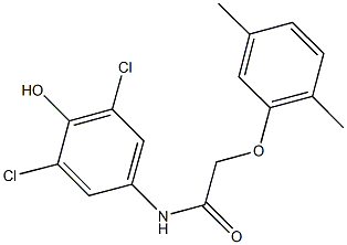 N-(3,5-dichloro-4-hydroxyphenyl)-2-(2,5-dimethylphenoxy)acetamide 结构式