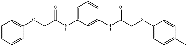 2-[(4-methylphenyl)sulfanyl]-N-{3-[(phenoxyacetyl)amino]phenyl}acetamide 结构式