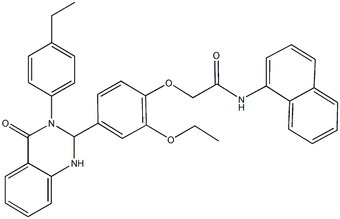 2-{2-ethoxy-4-[3-(4-ethylphenyl)-4-oxo-1,2,3,4-tetrahydro-2-quinazolinyl]phenoxy}-N-(1-naphthyl)acetamide 结构式