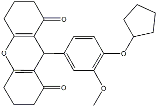 9-[4-(cyclopentyloxy)-3-methoxyphenyl]-3,4,5,6,7,9-hexahydro-1H-xanthene-1,8(2H)-dione 结构式