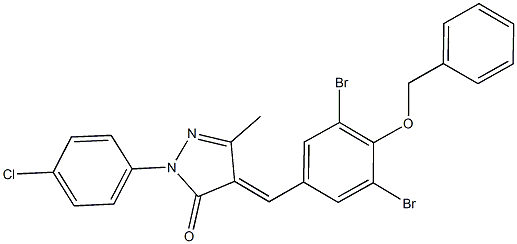 4-[4-(benzyloxy)-3,5-dibromobenzylidene]-2-(4-chlorophenyl)-5-methyl-2,4-dihydro-3H-pyrazol-3-one 结构式