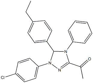 1-[1-(4-chlorophenyl)-5-(4-ethylphenyl)-4-phenyl-4,5-dihydro-1H-1,2,4-triazol-3-yl]ethanone 结构式