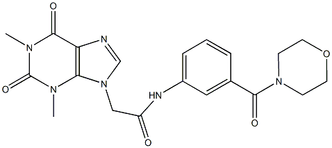 2-(1,3-dimethyl-2,6-dioxo-1,2,3,6-tetrahydro-9H-purin-9-yl)-N-[3-(4-morpholinylcarbonyl)phenyl]acetamide 结构式