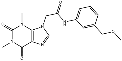 2-(1,3-dimethyl-2,6-dioxo-1,2,3,6-tetrahydro-9H-purin-9-yl)-N-[3-(methoxymethyl)phenyl]acetamide 结构式