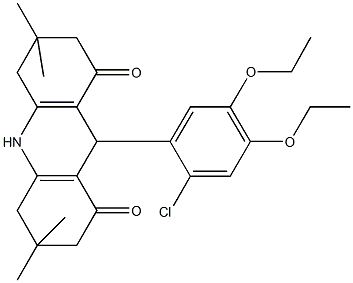 9-(2-chloro-4,5-diethoxyphenyl)-3,3,6,6-tetramethyl-3,4,6,7,9,10-hexahydro-1,8(2H,5H)-acridinedione 结构式