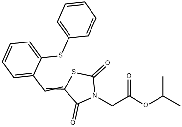 isopropyl {2,4-dioxo-5-[2-(phenylsulfanyl)benzylidene]-1,3-thiazolidin-3-yl}acetate 结构式