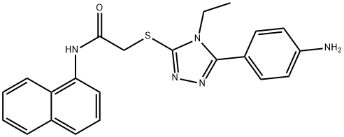 2-{[5-(4-aminophenyl)-4-ethyl-4H-1,2,4-triazol-3-yl]sulfanyl}-N-(1-naphthyl)acetamide 结构式