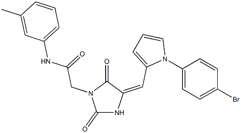 2-(4-{[1-(4-bromophenyl)-1H-pyrrol-2-yl]methylene}-2,5-dioxo-1-imidazolidinyl)-N-(3-methylphenyl)acetamide 结构式