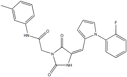 2-(4-{[1-(2-fluorophenyl)-1H-pyrrol-2-yl]methylene}-2,5-dioxo-1-imidazolidinyl)-N-(3-methylphenyl)acetamide 结构式