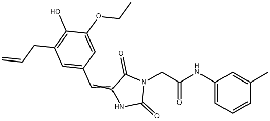 2-[4-(3-allyl-5-ethoxy-4-hydroxybenzylidene)-2,5-dioxo-1-imidazolidinyl]-N-(3-methylphenyl)acetamide 结构式