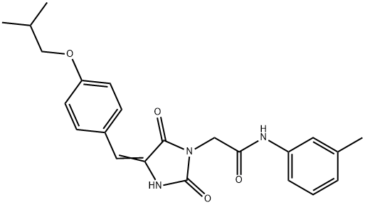 2-[4-(4-isobutoxybenzylidene)-2,5-dioxo-1-imidazolidinyl]-N-(3-methylphenyl)acetamide 结构式