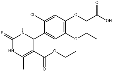 {5-chloro-2-ethoxy-4-[5-(ethoxycarbonyl)-6-methyl-2-thioxo-1,2,3,4-tetrahydro-4-pyrimidinyl]phenoxy}acetic acid 结构式