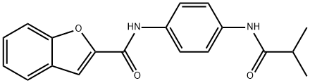 N-[4-(isobutyrylamino)phenyl]-1-benzofuran-2-carboxamide 结构式