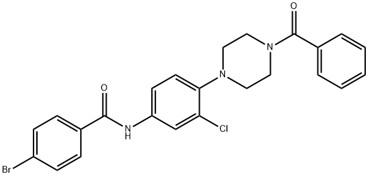 N-[4-(4-benzoyl-1-piperazinyl)-3-chlorophenyl]-4-bromobenzamide 结构式