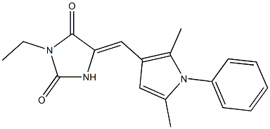 5-[(2,5-dimethyl-1-phenyl-1H-pyrrol-3-yl)methylene]-3-ethyl-2,4-imidazolidinedione 结构式