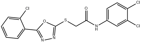 2-{[5-(2-chlorophenyl)-1,3,4-oxadiazol-2-yl]sulfanyl}-N-(3,4-dichlorophenyl)acetamide 结构式