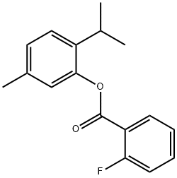 2-isopropyl-5-methylphenyl 2-fluorobenzoate 结构式