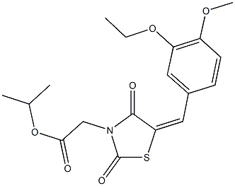 isopropyl [5-(3-ethoxy-4-methoxybenzylidene)-2,4-dioxo-1,3-thiazolidin-3-yl]acetate 结构式