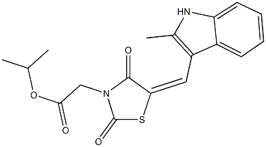 isopropyl {5-[(2-methyl-1H-indol-3-yl)methylene]-2,4-dioxo-1,3-thiazolidin-3-yl}acetate 结构式