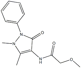 N-(1,5-dimethyl-3-oxo-2-phenyl-2,3-dihydro-1H-pyrazol-4-yl)-2-methoxyacetamide 结构式
