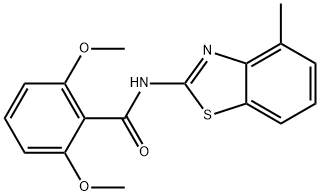 2,6-dimethoxy-N-(4-methyl-1,3-benzothiazol-2-yl)benzamide 结构式