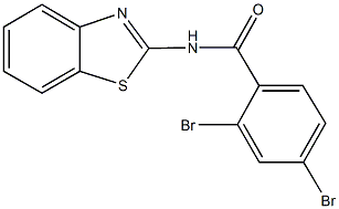 N-(1,3-benzothiazol-2-yl)-2,4-dibromobenzamide 结构式