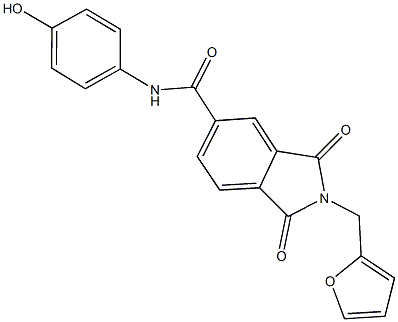 2-(2-furylmethyl)-N-(4-hydroxyphenyl)-1,3-dioxo-5-isoindolinecarboxamide 结构式