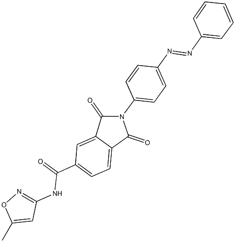 N-(5-methyl-3-isoxazolyl)-1,3-dioxo-2-[4-(phenyldiazenyl)phenyl]-5-isoindolinecarboxamide 结构式