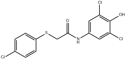 2-[(4-chlorophenyl)sulfanyl]-N-(3,5-dichloro-4-hydroxyphenyl)acetamide 结构式