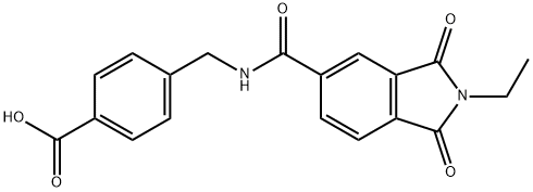 4-({[(2-ethyl-1,3-dioxo-2,3-dihydro-1H-isoindol-5-yl)carbonyl]amino}methyl)benzoic acid 结构式