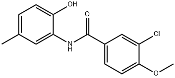 3-chloro-N-(2-hydroxy-5-methylphenyl)-4-methoxybenzamide 结构式