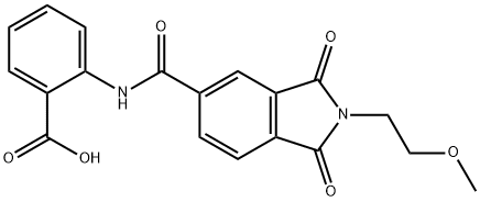 2-({[2-(2-methoxyethyl)-1,3-dioxo-2,3-dihydro-1H-isoindol-5-yl]carbonyl}amino)benzoic acid 结构式