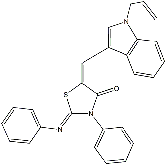 5-[(1-allyl-1H-indol-3-yl)methylene]-3-phenyl-2-(phenylimino)-1,3-thiazolidin-4-one 结构式