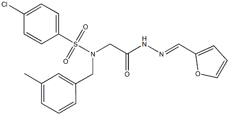 4-chloro-N-{2-[2-(2-furylmethylene)hydrazino]-2-oxoethyl}-N-(3-methylbenzyl)benzenesulfonamide 结构式